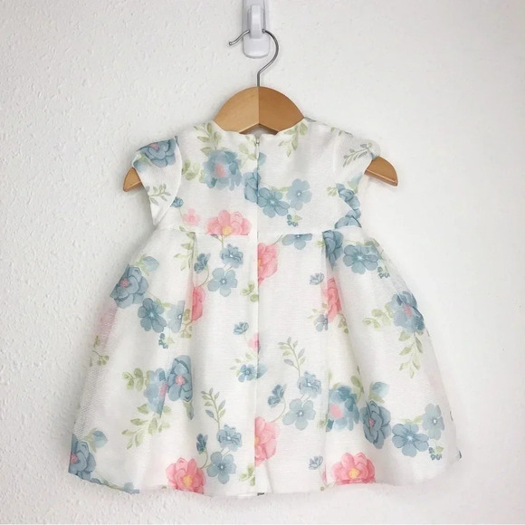 Mayoral dress white w/ blue and pink flowers Easter size 12 months - Picture 3 of 12